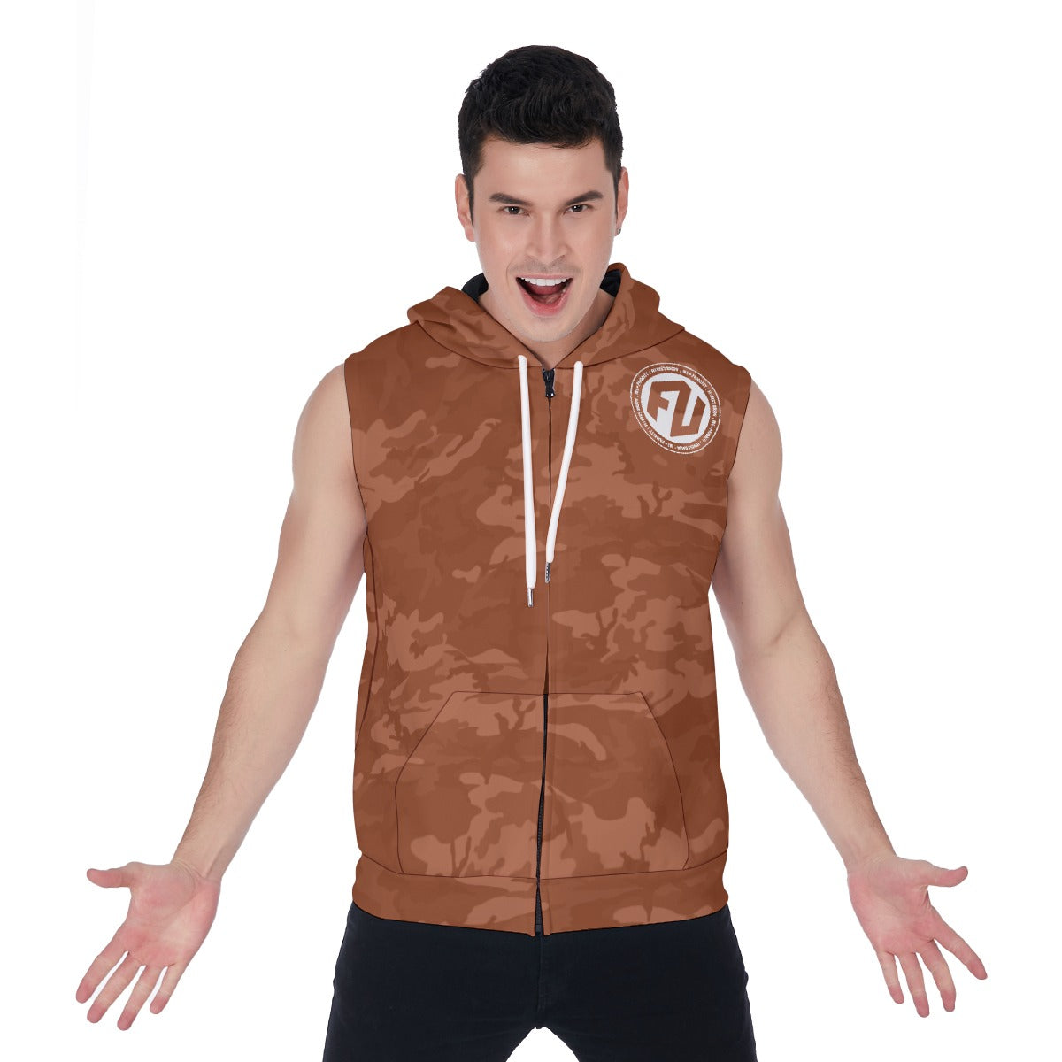 Men's Zip-Up Sleeveless Hoodie
