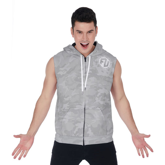 Men's Zip-Up Sleeveless Hoodie