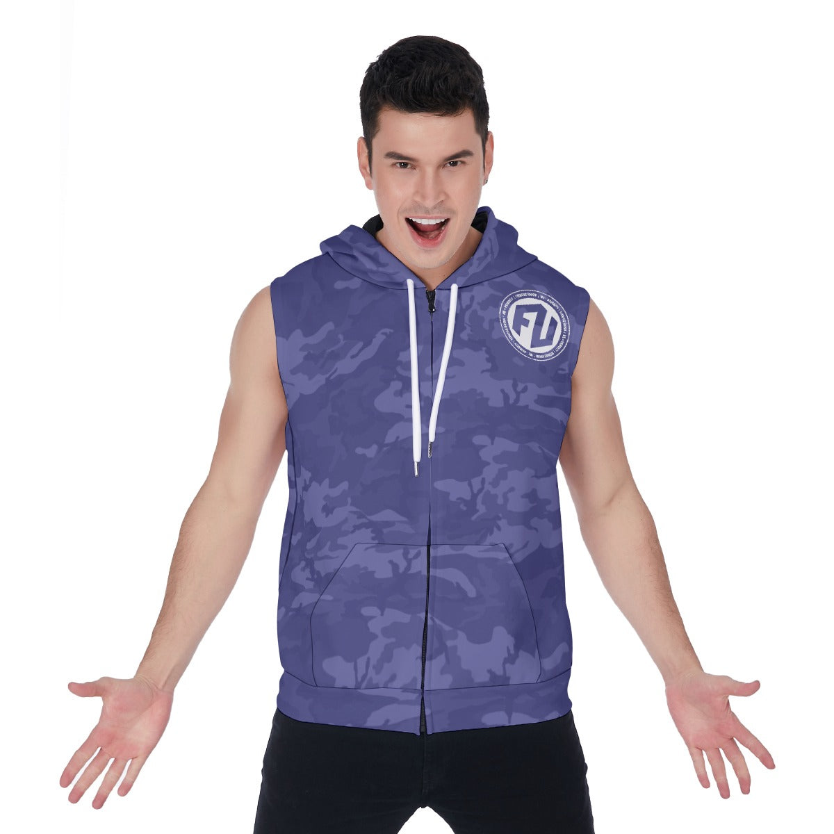 Men's Zip-Up Sleeveless Hoodie