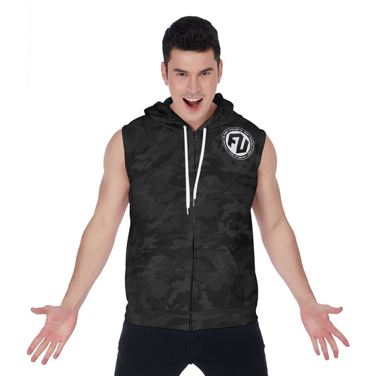Men's Zip-Up Sleeveless Hoodie