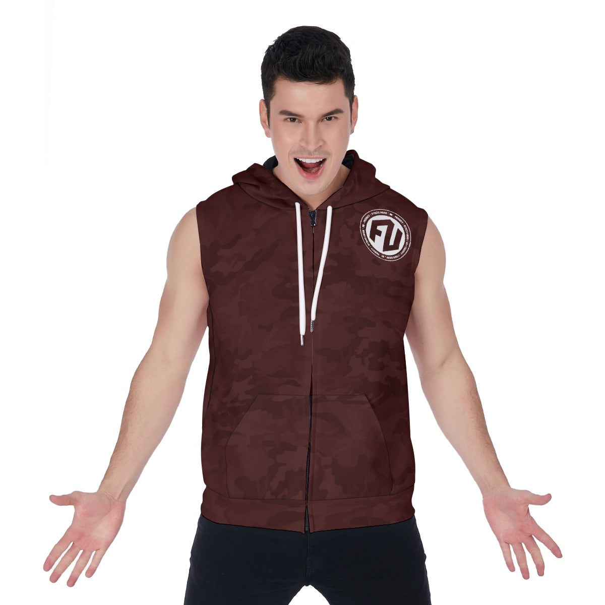 Men's Zip-Up Sleeveless Hoodie
