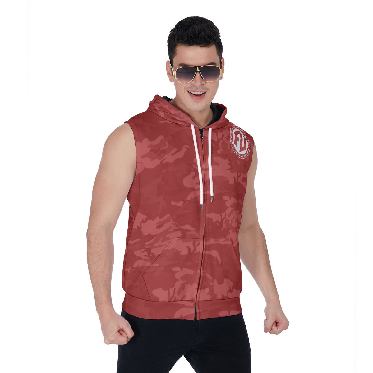 Men's Zip-Up Sleeveless Hoodie