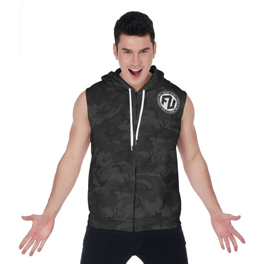 Men's Zip-Up Sleeveless Hoodie
