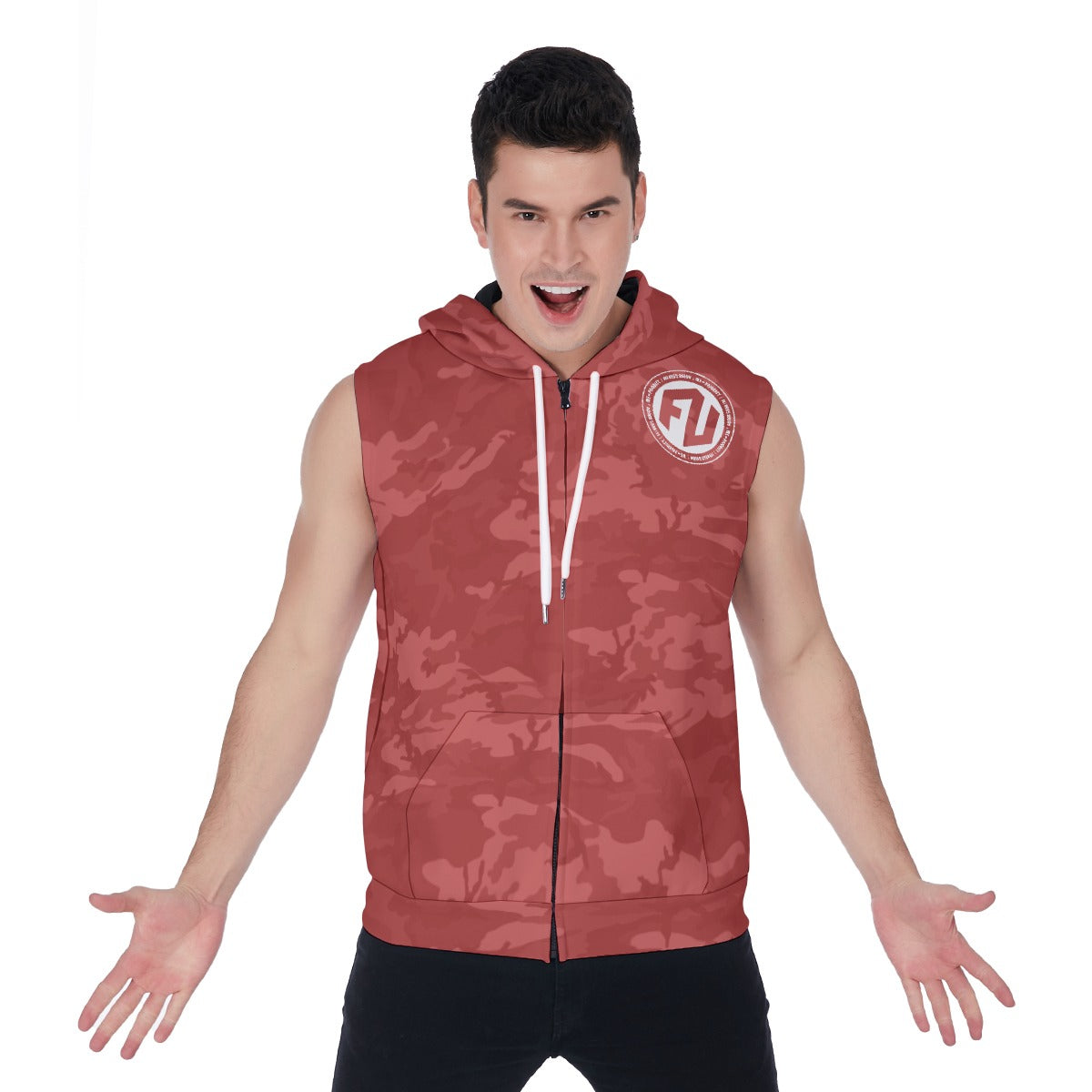 Men's Zip-Up Sleeveless Hoodie