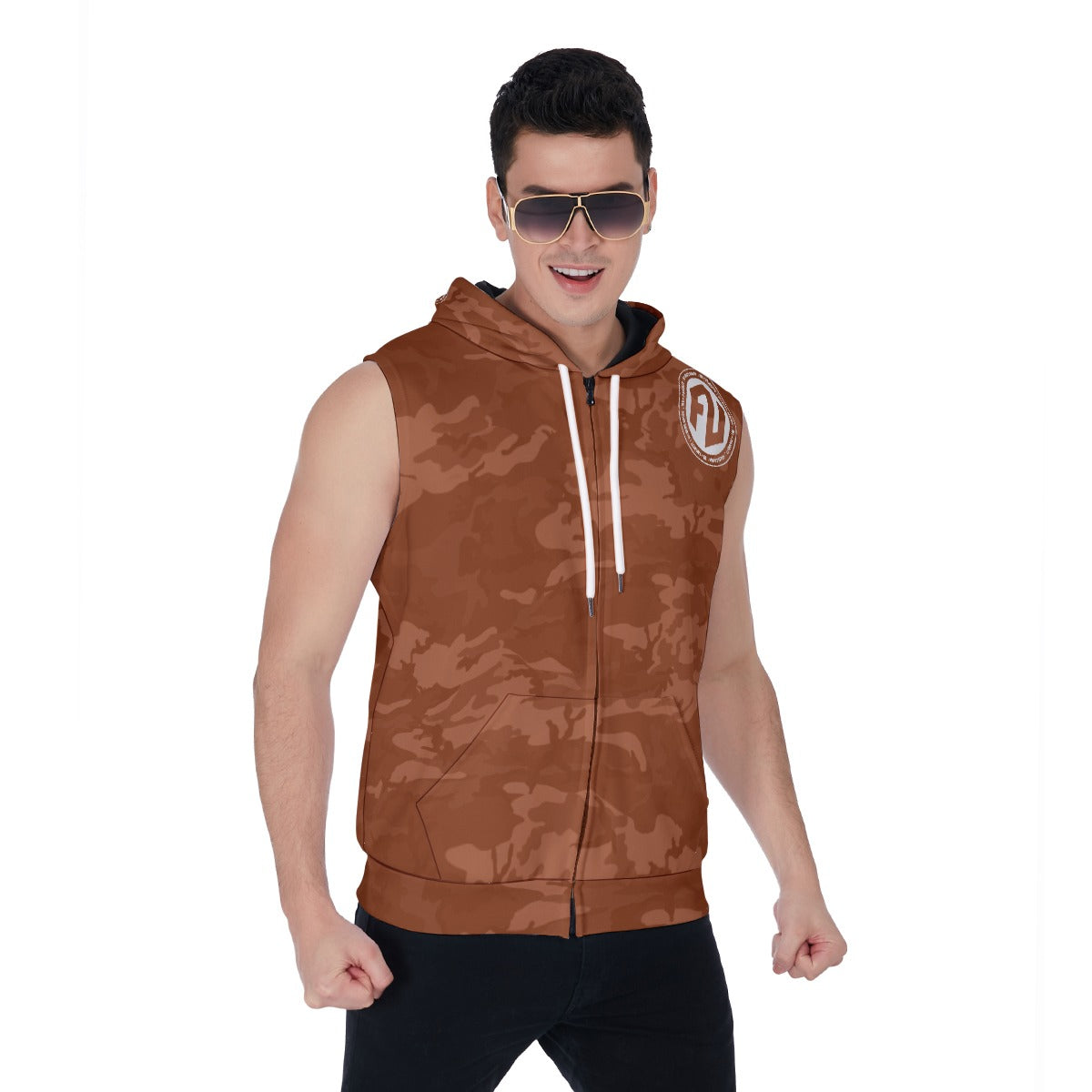 Men's Zip-Up Sleeveless Hoodie