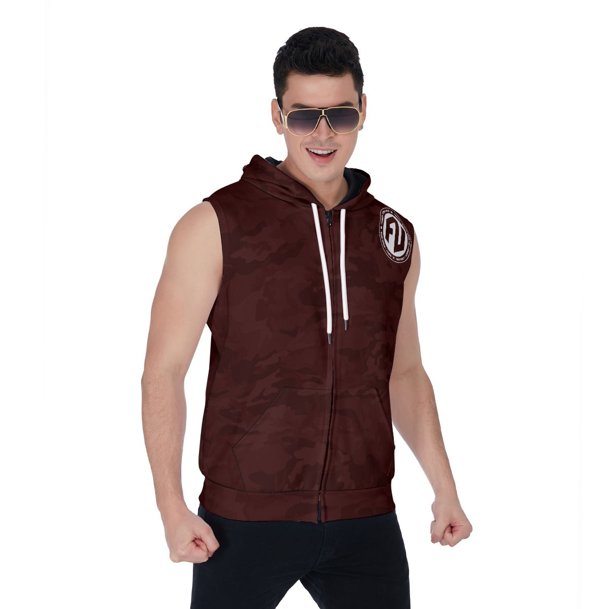 Men's Zip-Up Sleeveless Hoodie
